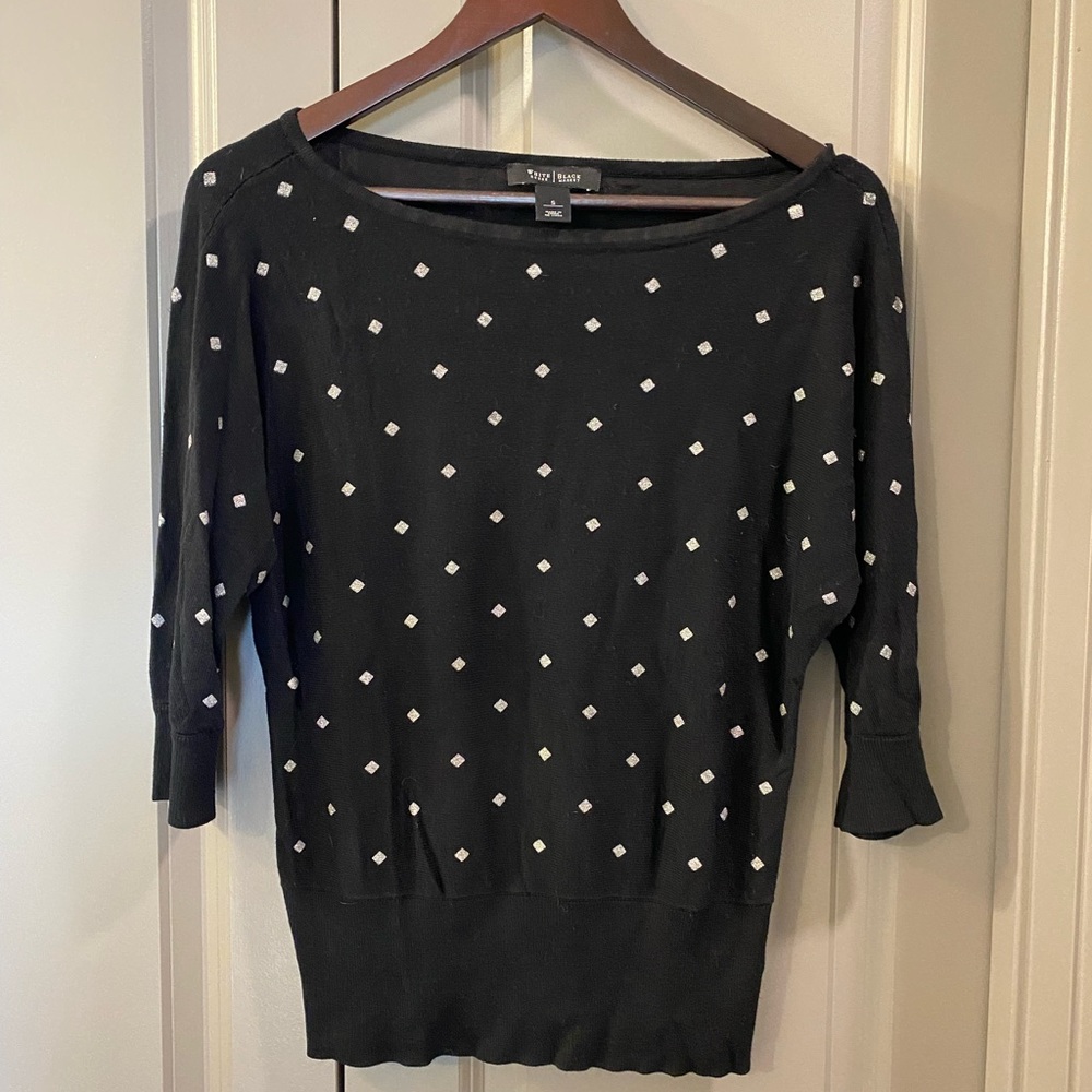 White House Black Market Black and silver sweater